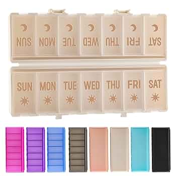 Amazon.com: Foldable Pill Organizer 2 Times a Day w/Etched